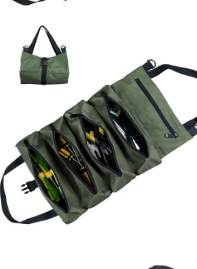 Shuer Canvas tool kit multifunctional durable woodworking electrician special repair storage bag portable reel vehicle Tool bag  - Image 2
