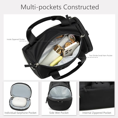 BTOOP Mini Gym Bag for Women Girls Cute Small Duffle Bag 12'' with Multifunctional Pockets Workout Sport Bags Dance,Fitness,Yoga (Black) - Image 5
