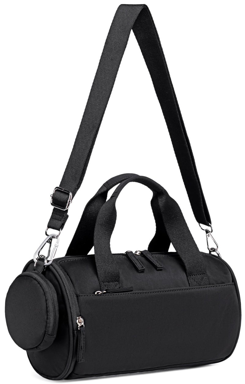 BTOOP Mini Gym Bag for Women Girls Cute Small Duffle Bag 12'' with Multifunctional Pockets Workout Sport Bags Dance,Fitness,Yoga (Black) - Image 1