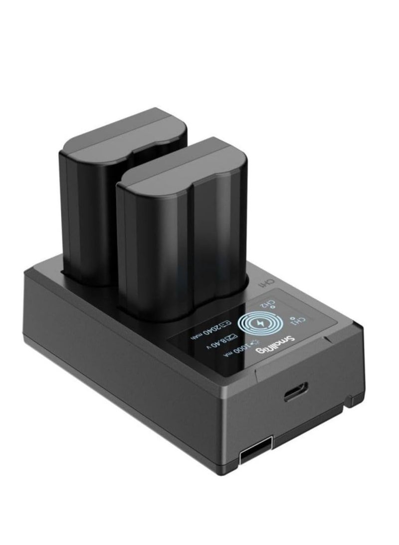 SMALLRIG EN-EL15 Replacement Batteries (Pack of 2, 2040 mAh Battery) & LCD Display Charger - Image 4