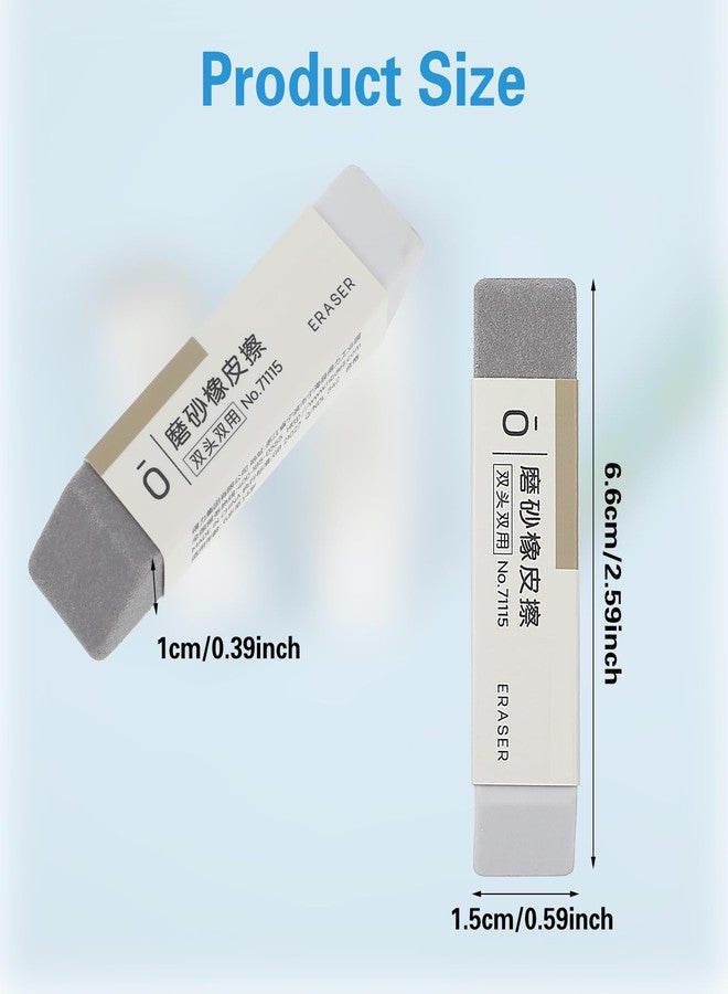 AOZUO 2pcs Ink Eraser, Frosted Sand Erasers Matte Pen Eraser Double Head Use Correction Supplies Remove Colored Pencil and Ink Markings Suitable for Office School Ballpoint Pen Fountain Pen Pencil - Image 5
