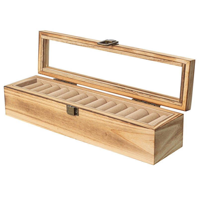 Freezing point Wood Ring Organizer Display Case Mens Ring Boxes For Multiple Rings Jewelry Storage - Image 2