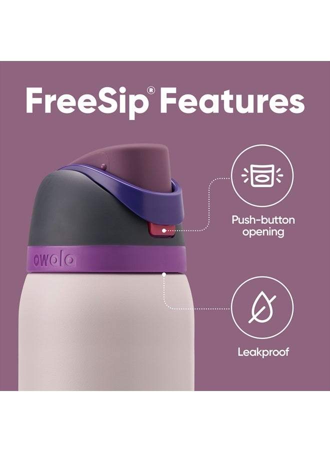 Owala - FreeSip Insulated Stainless Steel Water Bottle with Straw for Sports and Travel, BPA-Free, 40oz, Dreamy field - Image 1