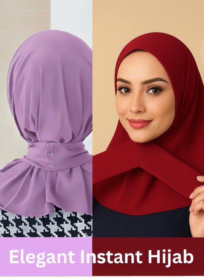 رينفينتي حجاب فوري للنساء – غطاء رأس خفيف الوزن وقابل للتنفس بتغطية كاملة، مزود بحبل قابل للتعديل وسناب غير قابل للانزلاق – مثالي للمناسبات الرسمية، اليومية، الرياضية والفعاليات | مجموعة - Image 1