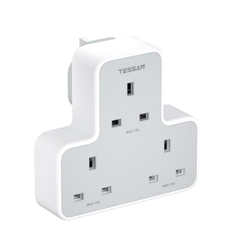 3 Way Plug Adapter UK, Multi Plug Extension Socket - Image 1
