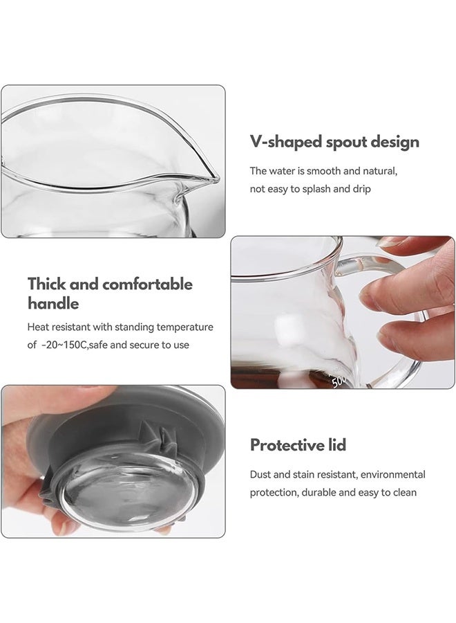 HOME-MART V60 Server 600 ml/20 oz, 02, Drip Coffee Pot Clear Glass Coffee Carafe Pour Over with Lid for 2-5 Cups - Image 4