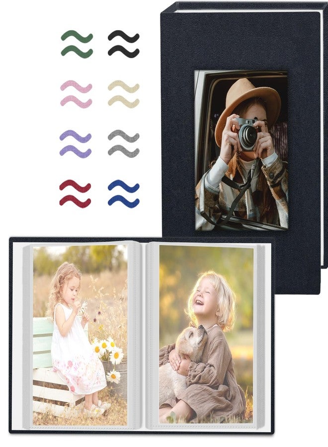 Popotop 2 Pack Photo Album 4x6 Pictures, Small Linen Slip-in Photo Albums Book for 80 Photos with 40 Pockets, Birthday Gifts for Women Mom Family Baby - Image 1
