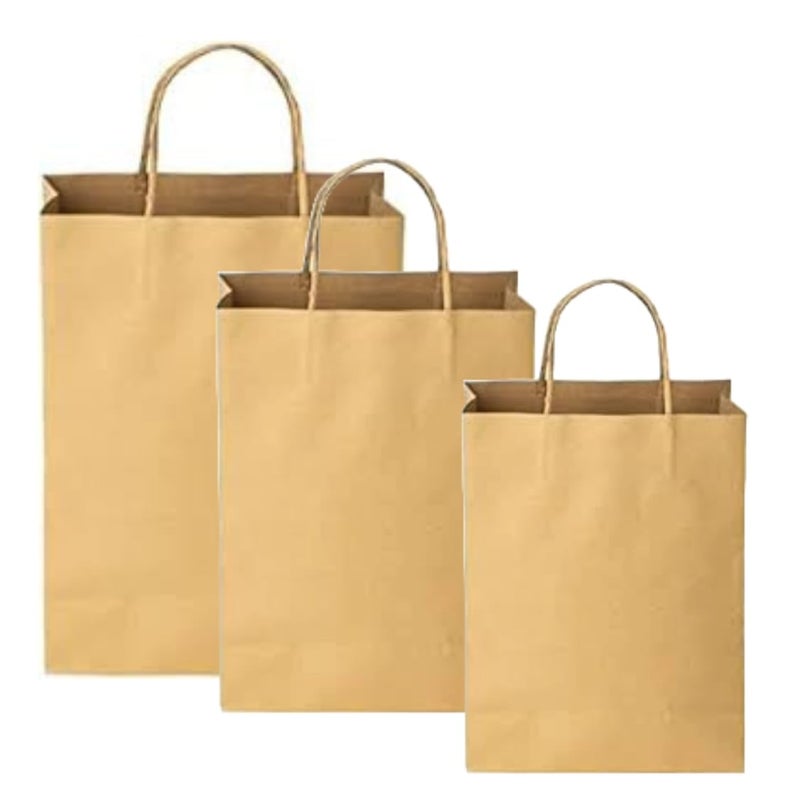 Golden Master Kraft Paper Bags 32 * 32 * 14 With Handles For Shopping, Gifts And Small Business (Kraft Beige 10 Pieces) - Image 2