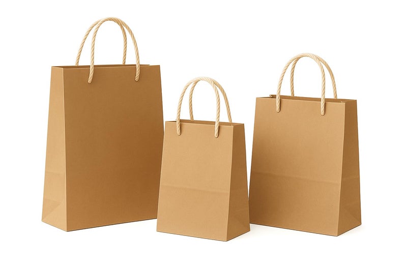 Golden Master Kraft Paper Bags 32 * 32 * 14 With Handles For Shopping, Gifts And Small Business (Kraft Beige 10 Pieces) - Image 1