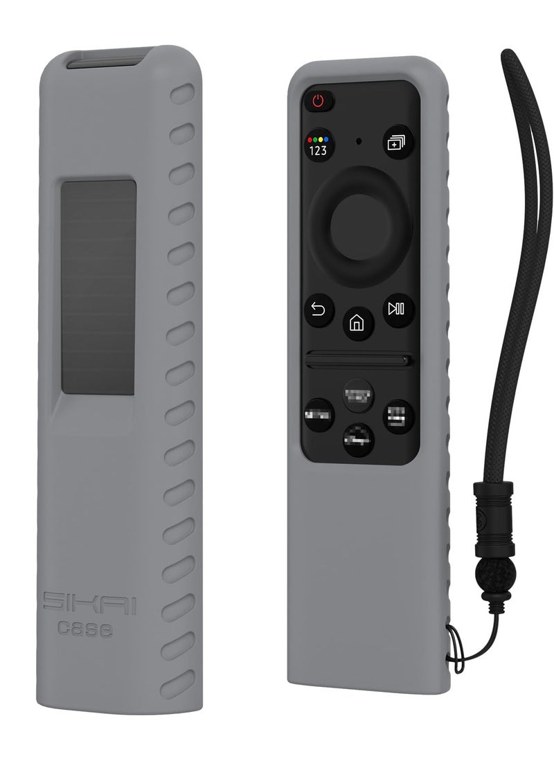 Excefore Silicone Samsung Remote Cover, Compatible with Samsung 2023 TM2360E,BN59-01432A,TM2361E,BN59-01439A Samsung Smart TV Remote Case Shockproof Washable Dustproof Anit-Lost with Lanyard, Gray  - Image 1