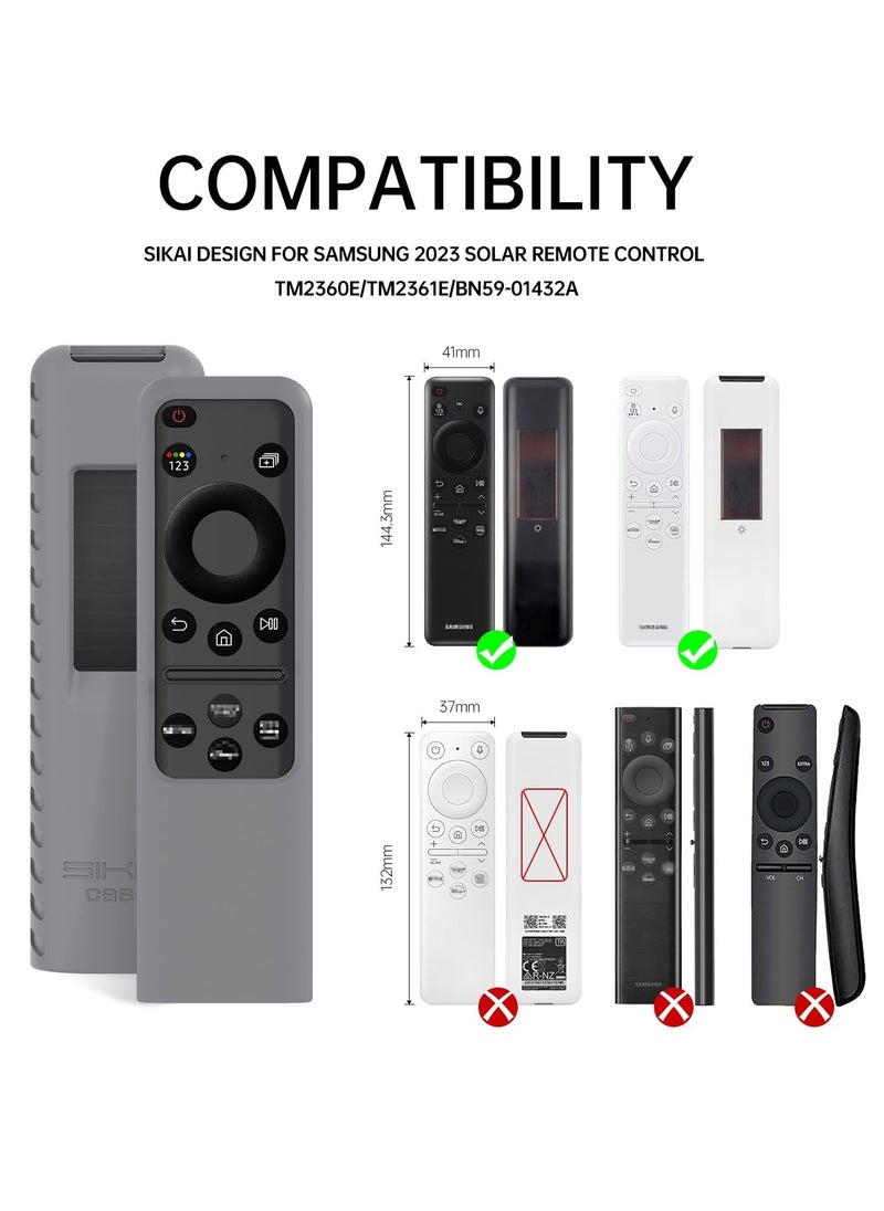 Excefore Silicone Samsung Remote Cover, Compatible with Samsung 2023 TM2360E,BN59-01432A,TM2361E,BN59-01439A Samsung Smart TV Remote Case Shockproof Washable Dustproof Anit-Lost with Lanyard, Gray  - Image 2