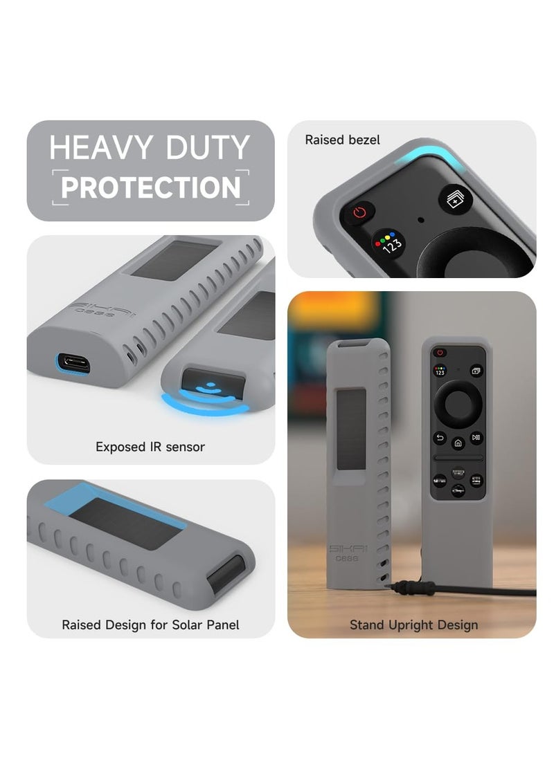 Excefore Silicone Samsung Remote Cover, Compatible with Samsung 2023 TM2360E,BN59-01432A,TM2361E,BN59-01439A Samsung Smart TV Remote Case Shockproof Washable Dustproof Anit-Lost with Lanyard, Gray  - Image 4