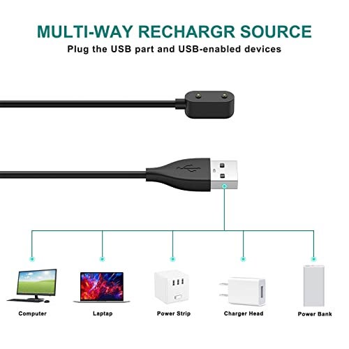 Meliya Charging Cable for Huawei Band 10 9 8 7 6/ Honor Band 6 / Watch ES/Watch FIT，Fast USB Smart Watch Charging Cable Cord 3.3ft (100cm),Black - Image 5
