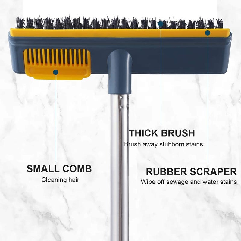 Snivy Floor Cleaner Mop 2 in 1 Cleaning Brush with Wiper Squeegee Floor Brush Scrubber with Long Handle Tile Cleaning Brush for Bathroom Kitchen Cleaner Brush for Cleaning Accessories - Image 2