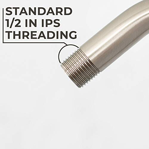 JS Jackson Supplies Shower Head Extension Arm by JS Jackson Supplies, 16 inch Assembled Length, High Arc Long Extender Pipe, Great for Rain Fall Showerhead, Brushed Nickel Finish - Image 5