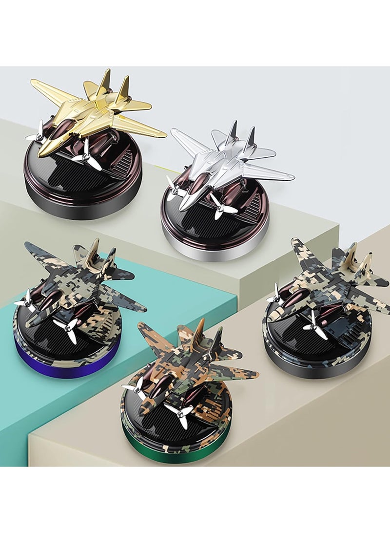 معطر جو للسيارة يعمل بالطاقة الشمسية بتصميم طائرة دوارة من فانسموت (لون أسود مموه) - Image 2