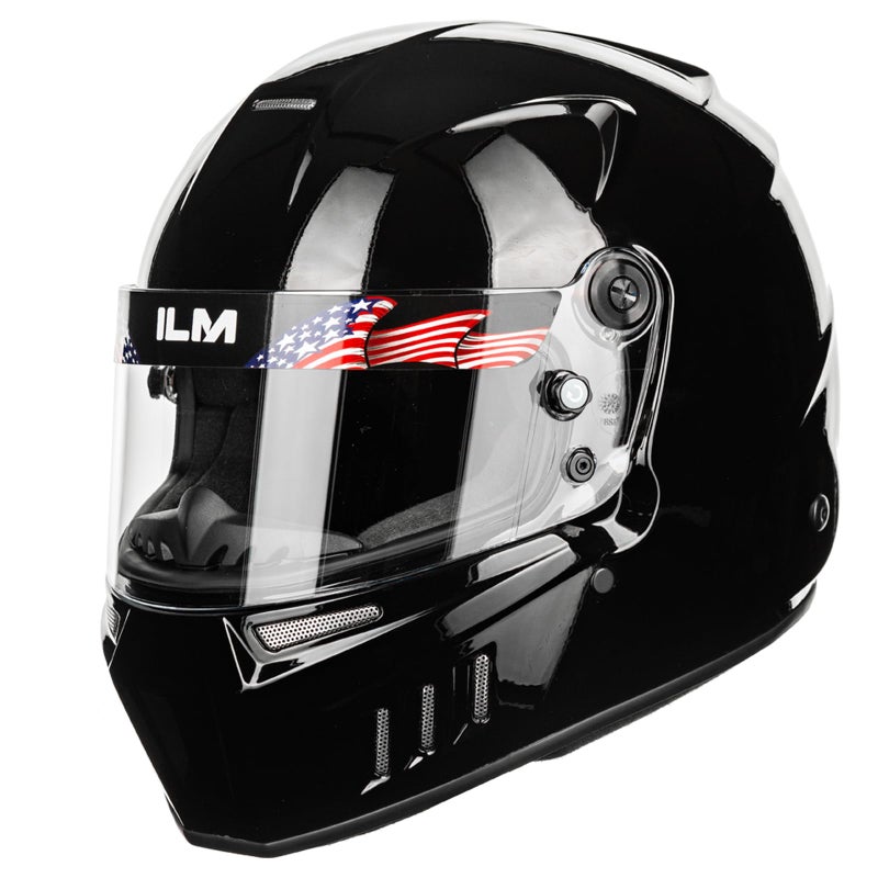 ILM Snell SA2025 Full Face Auto Racing Helmets Lightweight Fiberglass for Adult Men and Women Model 890S GlossBlack - Image 2