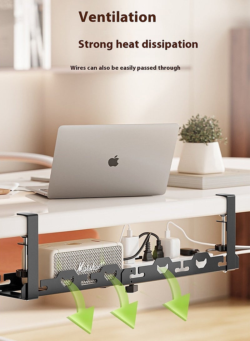 Kidle حامل إدارة الكابلات تحت المكتب بدون حفر - حامل إدارة الكابلات تحت المكتب - حامل سلك مكتب قوي من الفولاذ - حامل حامل الكابلات تحت المكتب - Image 2