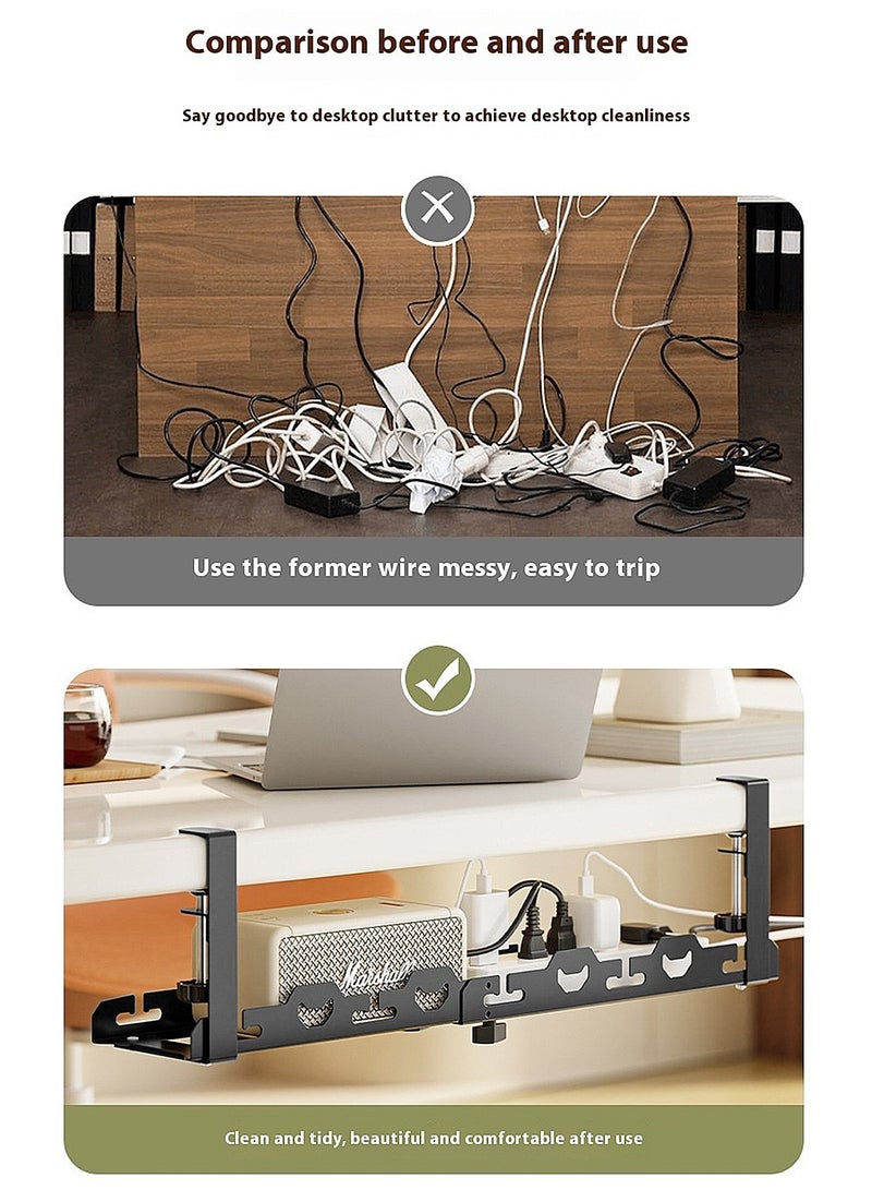 Kidle حامل إدارة الكابلات تحت المكتب بدون حفر - حامل إدارة الكابلات تحت المكتب - حامل سلك مكتب قوي من الفولاذ - حامل حامل الكابلات تحت المكتب - Image 5