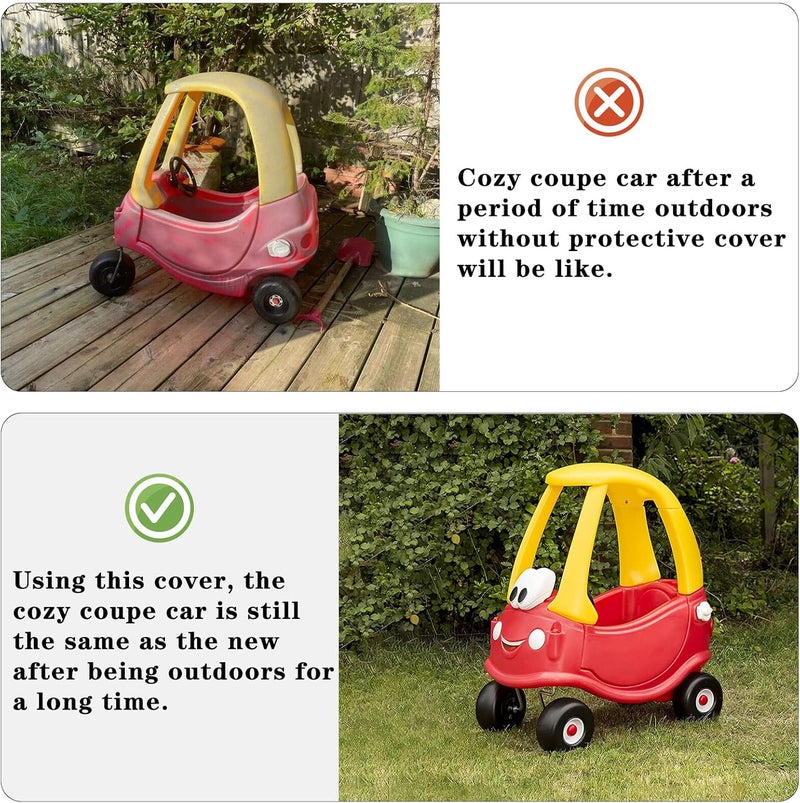 tonhui Waterproof Cover for Cozy Coupe Truck Ride-On Car, for Kids Foot-Power Car, Toddler Car Push and Buggy Cover Outdoor Sun, Dust, Snow Protection (Only Use for Cozy Coupe) - Image 3