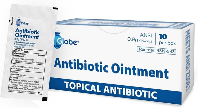 Globe Packets First Aid Antibiotic Ointment 09g Single Packet First Aid Kit for Minor Scratches Wounds Cuts and Burns Prevents Infection Travel Size - Image 4