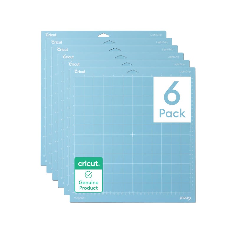 Cricut LightGrip Cutting Mat Pack (6 count, 12in x 12in) - for Explore & Maker Machines - ideal for standard paper, light cardstock & more - Image 1