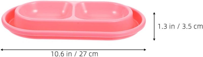 2pcs Double Pet Food and Water Bowls Pink Plastic Small Medium Cat Dog Feeding Tray for Indoor Use - Image 2