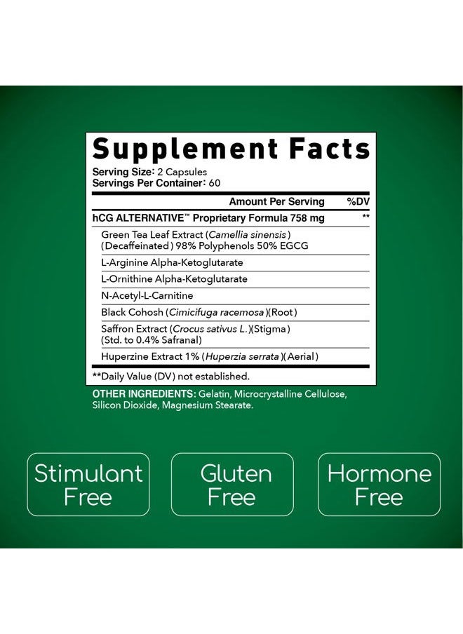 BioGenetic Laboratories - hCG Alternative - Weight Loss Pills and Fat Burner for Men and Women - Boosts Metabolism Supports Healthy Diets - Alternative Formula - 30-Day Supply (120 Capsules per Bottle) - Image 1