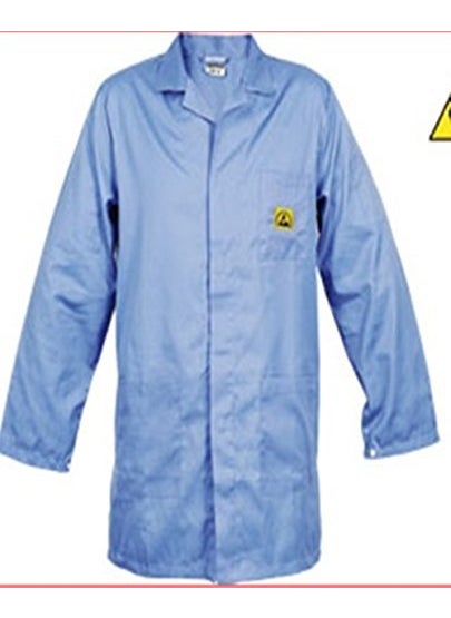 SVR-ESD Safe Anti Static Unisex Apron - Blue, Size Medium, Electrostatic Discharge Protection for Industrial and Laboratory Use, Cleanroom Lab Coat/Apron/Jackets for Unisex (Blue)