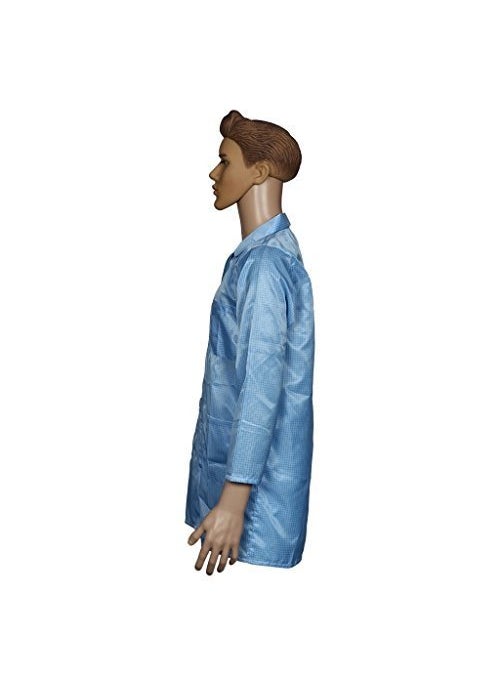 SVR-ESD Safe Anti Static Unisex Apron - Blue, Size Medium, Electrostatic Discharge Protection for Industrial and Laboratory Use, Cleanroom Lab Coat/Apron/Jackets for Unisex (Blue)