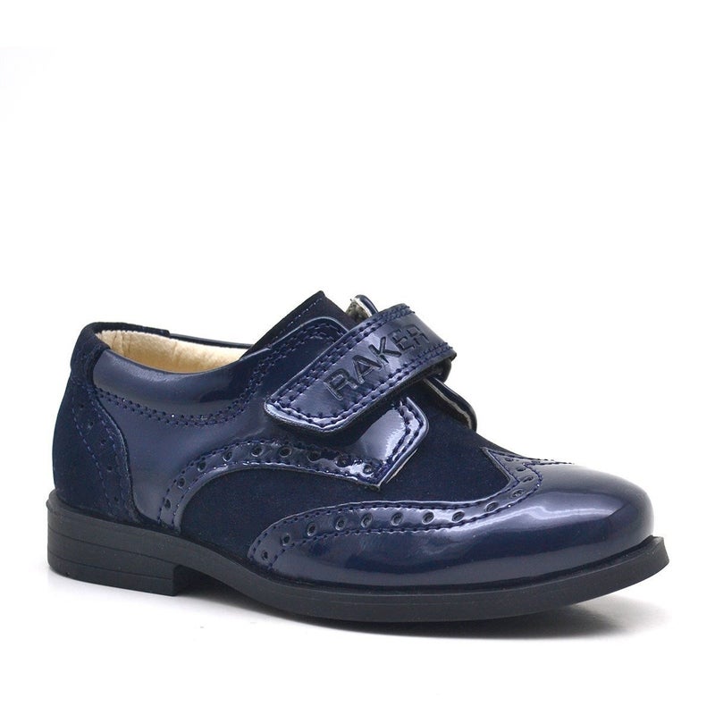 Rakerplus Classic toddler shoes from Raker Plus Titan, made from glossy suede leather with a Velcro strap. - Image 2
