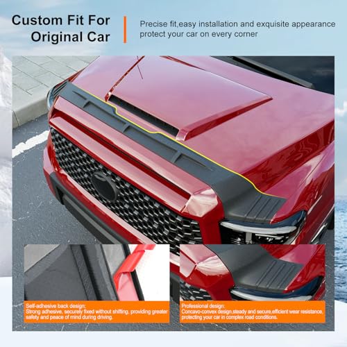 powoq Hood Shield Compatible with 2014-2021 Toyota Tundra TPE Front Hood Deflector Protector Replacement for 2014 2015 2016 2017 2018 2019 2020 2021 Toyota Tundra Accessories - Image 2