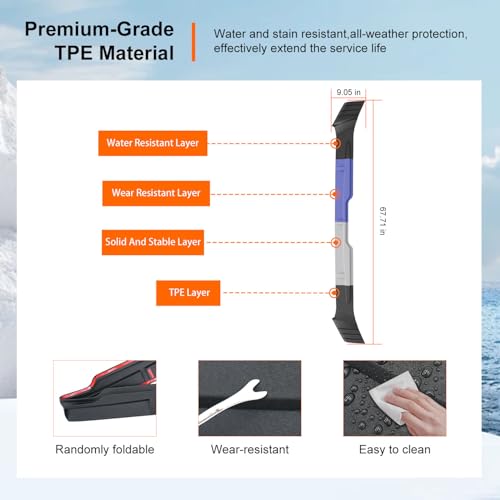 powoq Hood Shield Compatible with 2014-2021 Toyota Tundra TPE Front Hood Deflector Protector Replacement for 2014 2015 2016 2017 2018 2019 2020 2021 Toyota Tundra Accessories - Image 5