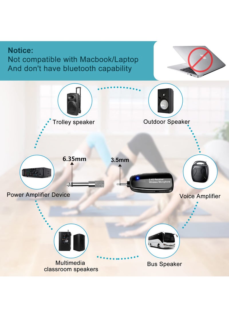 KASTWAVE 2.4G Wireless Microphone Headset, 50m Stable Transmission, Dual Micro USB Charging, Compatible with PA Systems - Image 3