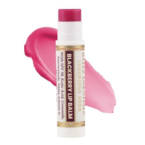 RYLLZ ESSENTIALS Blackberry Lip Balm | SPF 50 PA+++ | With Shea Butter, Kojic Acid, Ceramide, Niacinamide, Alpha Arbutin & Hyaluronic Acid | Purple Tint | For Lip Lightening & Moisturized Lips | 5 Gm - Image 3