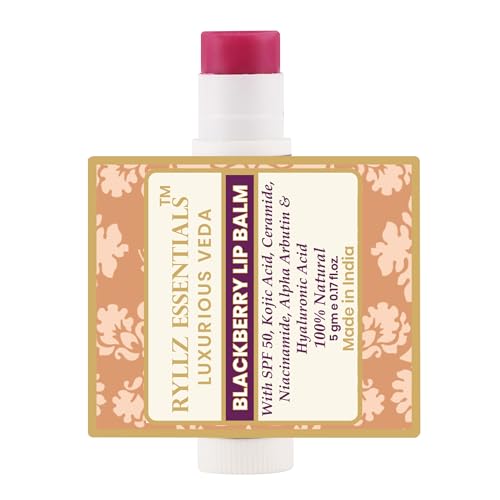 RYLLZ ESSENTIALS Blackberry Lip Balm | SPF 50 PA+++ | With Shea Butter, Kojic Acid, Ceramide, Niacinamide, Alpha Arbutin & Hyaluronic Acid | Purple Tint | For Lip Lightening & Moisturized Lips | 5 Gm - Image 4