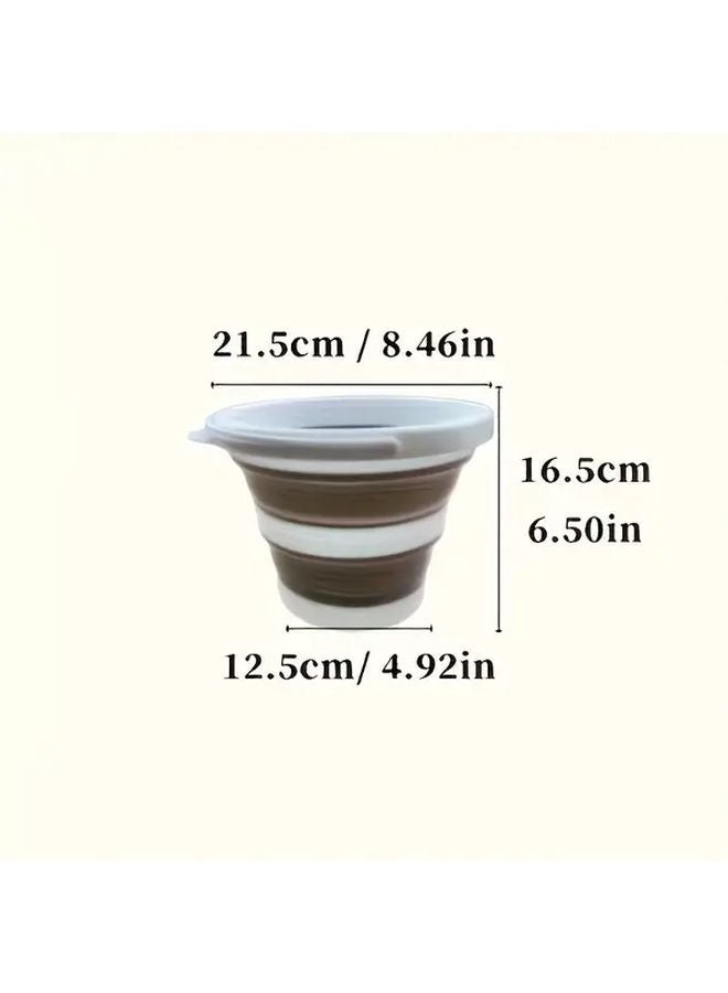 Grey Portable Folding Bucket for Car Washing Camping Fishing Travel Outdoor - Image 3