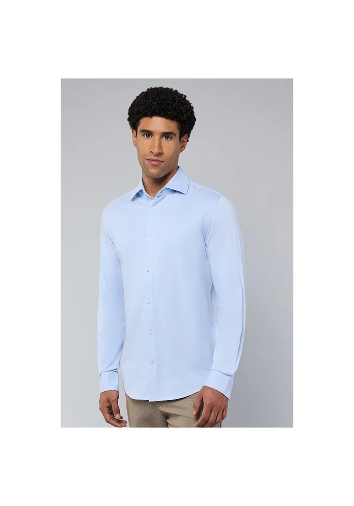 R&b Solid Shirt with Classic Collar and Long Sleeves