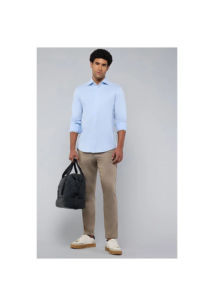 R&b Solid Shirt with Classic Collar and Long Sleeves
