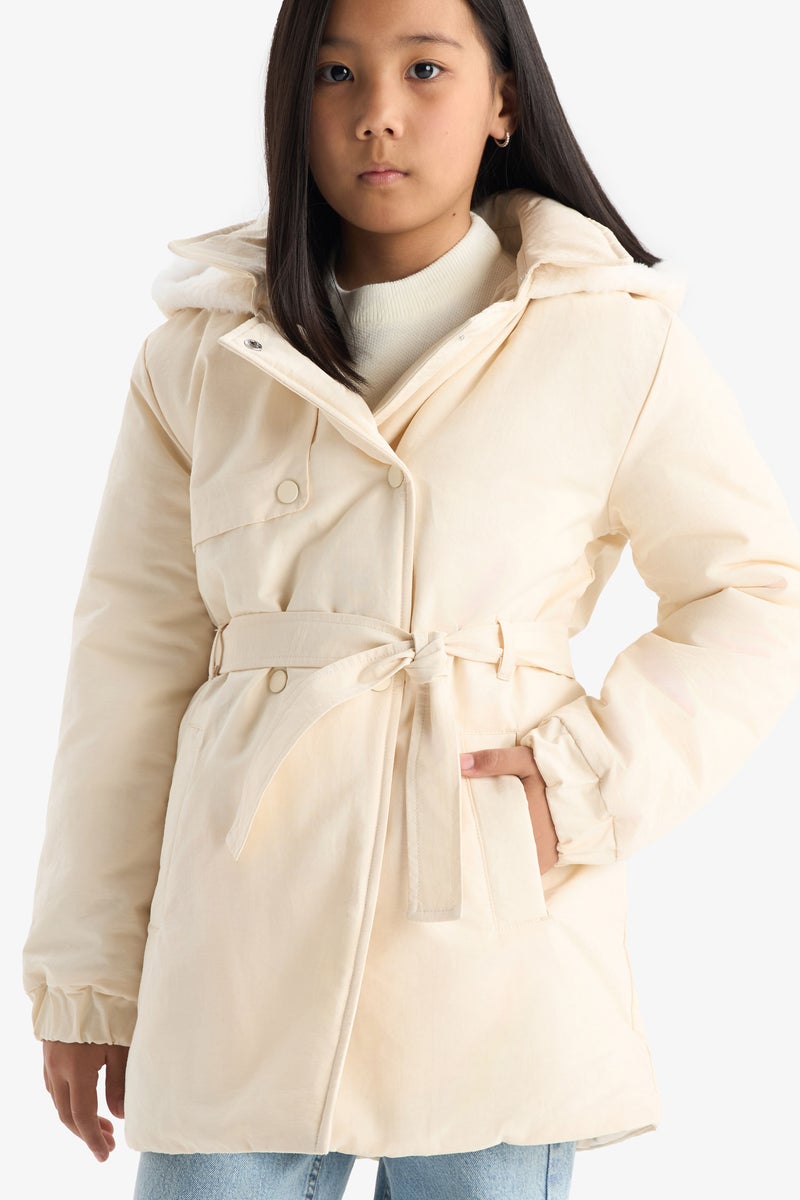 ديفاكتو بالطو مطر بناتي طارد للماء بكابيشون - Image 1