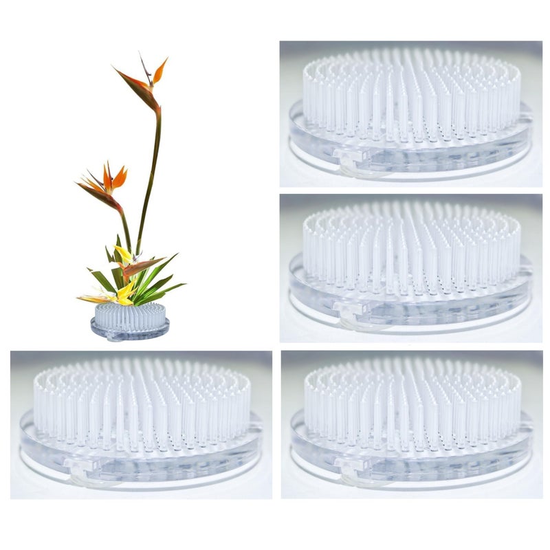 4Pcs Thicken Plastic Flower Frog 70mm276 Clear Japanese Floral Frogs Round Ikebana Kenzan Flower Arrangement Pin Frog Holder