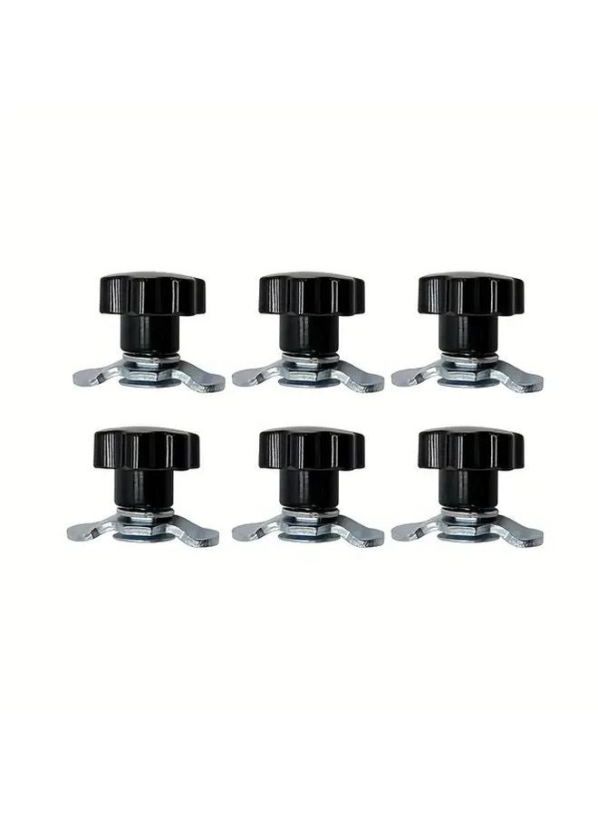 M8x20 6pcs Silvery Star Knob L Track Fitting Threaded Stud Cargo Control Fastening Bolt - Image 1