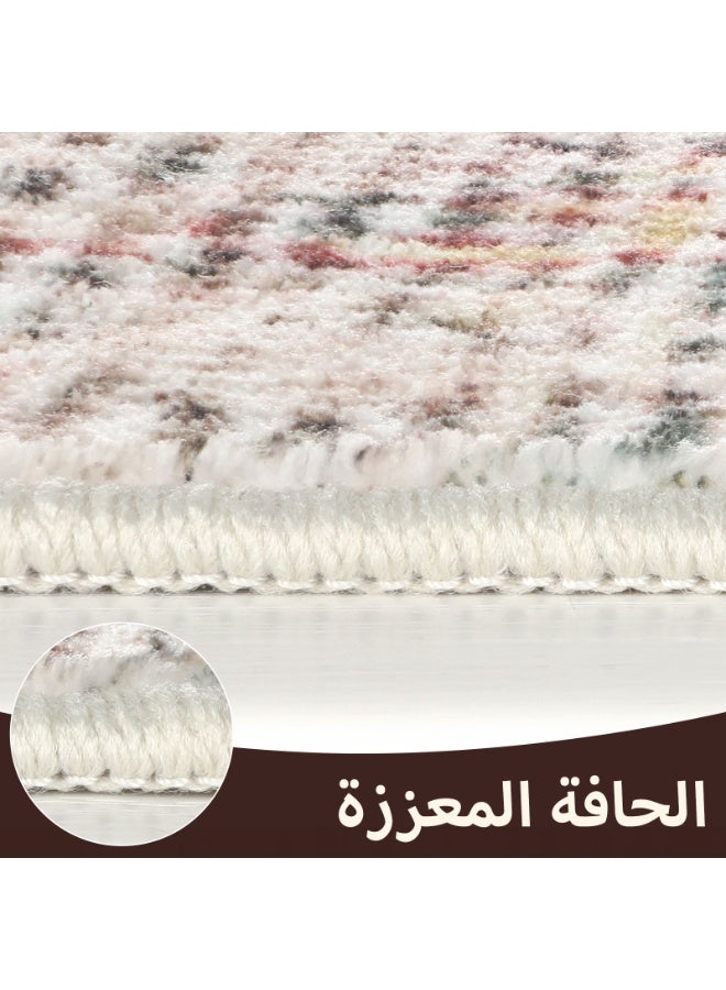 Sour Lemon سجادة كبيرة تجريدية بطراز فارسي لغرفة المعيشة والمجلس، بني، 200 × 300 سم، سهلة العناية، بقاعدة مانعة للانزلاق - Image 4