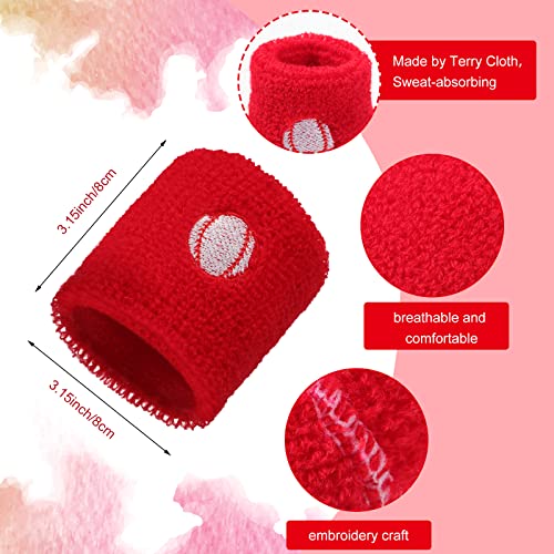 Cindeer 36 Pieces Sports Party Favors Sports Wristbands Kids Sports Themed Birthday Party Supplies Wrist Sweat Bands Colored Wristbands in 6 Colors and 4 Designs for Kids Sport Party Birthday Party Supplies - Image 2