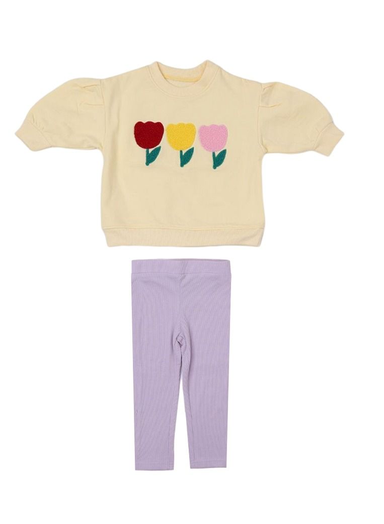 AIKO طقم مكون من قطعتين من بلوزة وبنطال ضيق متعدد الألوان من AIKO-Kids - 18-24 شهرًا - Image 1