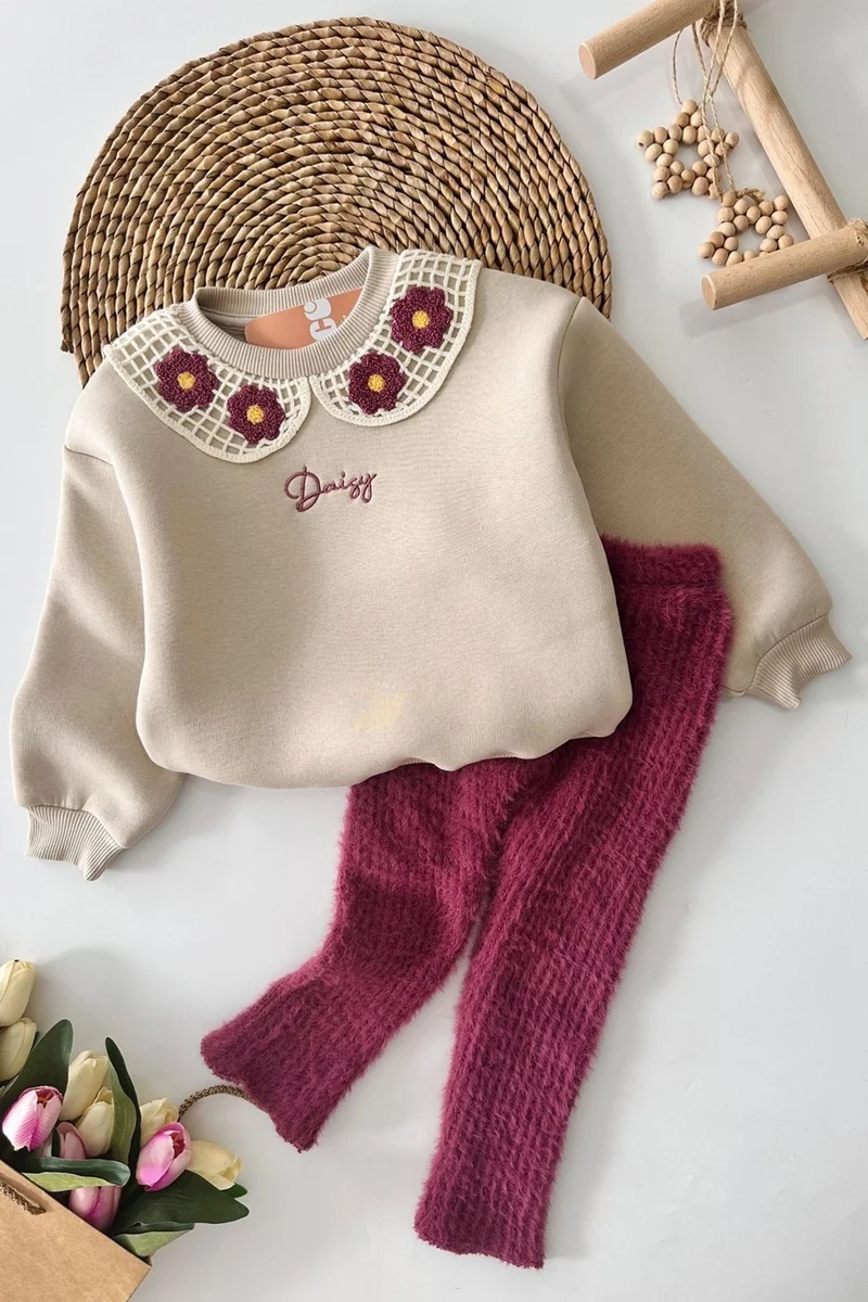 مينيمن جيجيليري My Little Ones (3-6 Years Old) Kids Suit with Knitted Collar and Beard and Fabric Leggings - Purple
