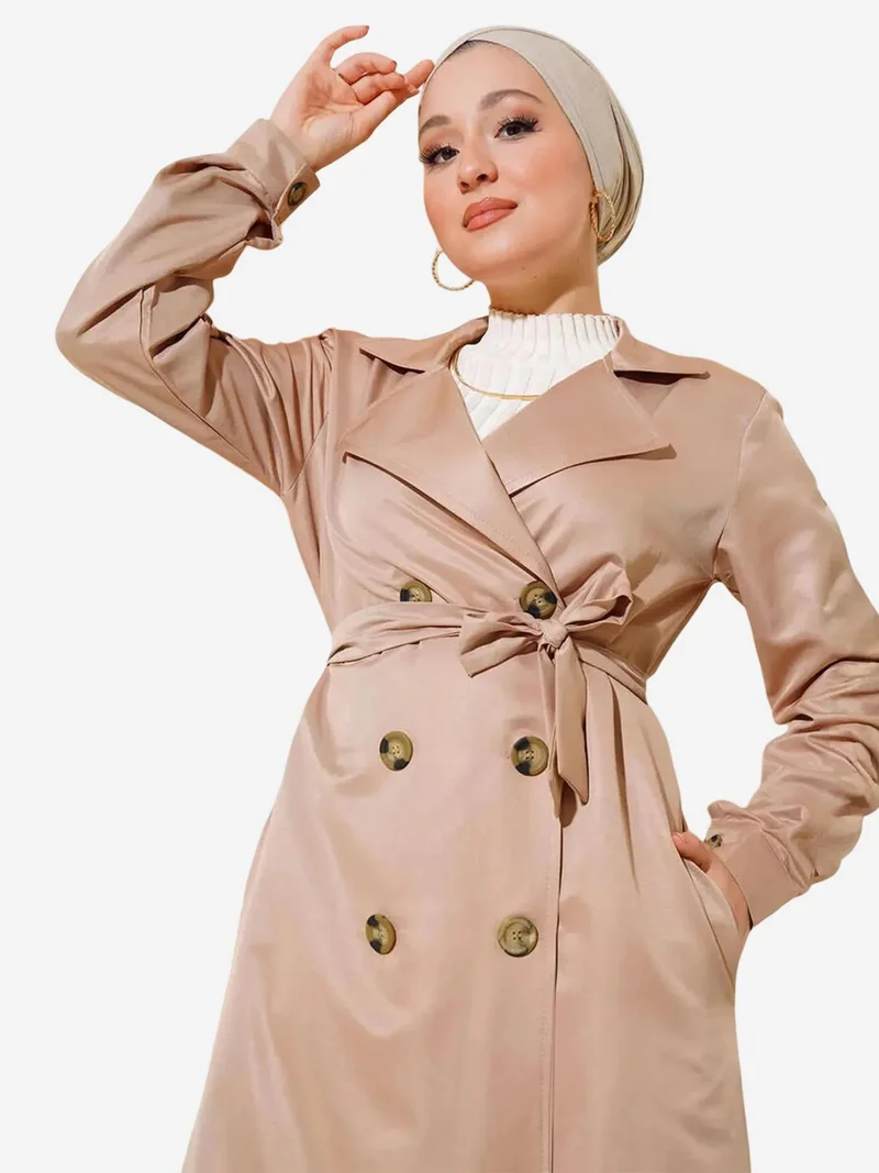 BIG DART BDART Double Breasted Long Trench Coat