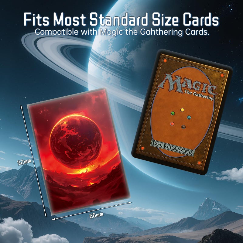 Kiiransr MTG Card Sleeves - Mountain - Planet Basic Lands Series - Ultra Clear Front & Matte Finish Back, 100 Count Standard Size Matte Art Sleeve for Magic The Gathering - Image 4