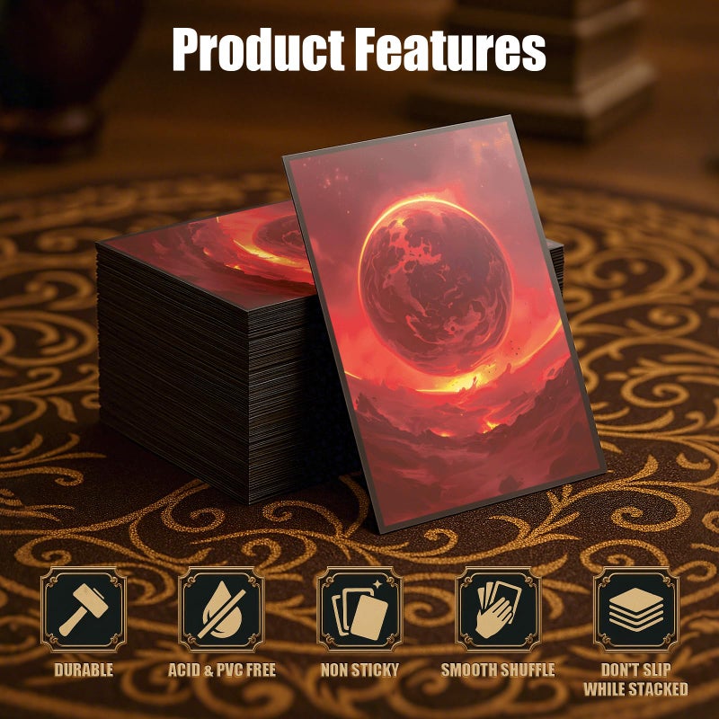 Kiiransr MTG Card Sleeves - Mountain - Planet Basic Lands Series - Ultra Clear Front & Matte Finish Back, 100 Count Standard Size Matte Art Sleeve for Magic The Gathering - Image 5
