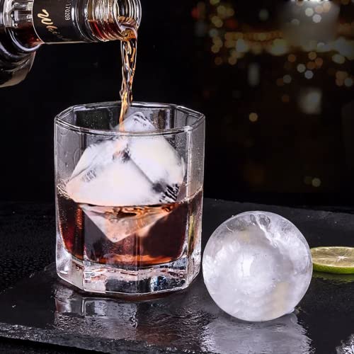 ROTTAY Ice Cube Trays (Set of 2), Sphere Ice Ball Maker with Lid & Large Square Ice Cube Maker for Whiskey, Cocktails and Homemade, Keep Drinks Chilled Black - Image 2